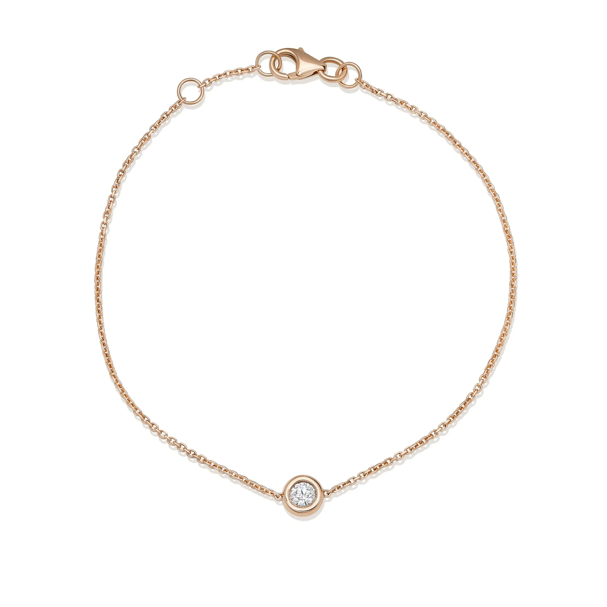 Bezel Solitaire Bracelet with Lab-grown Diamond