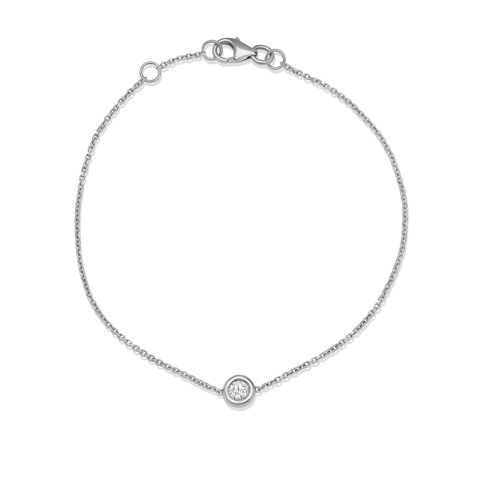 Bezel Solitaire Bracelet with Lab-grown Diamond