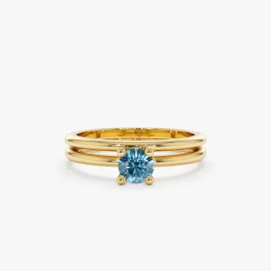 Blue Diamond Bridal Ring Set, Jordyn