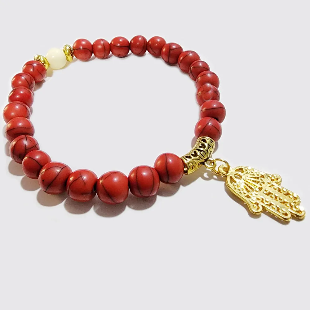 Buy Combo or Individual Red and White Fashion Bracelets, easy to fit in hand