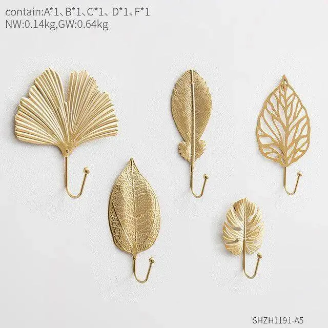 Chic Gold Aluminum Wall Hook - Functional Elegance for Modern Spaces