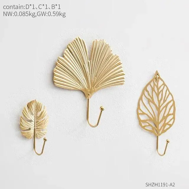 Chic Gold Aluminum Wall Hook - Functional Elegance for Modern Spaces