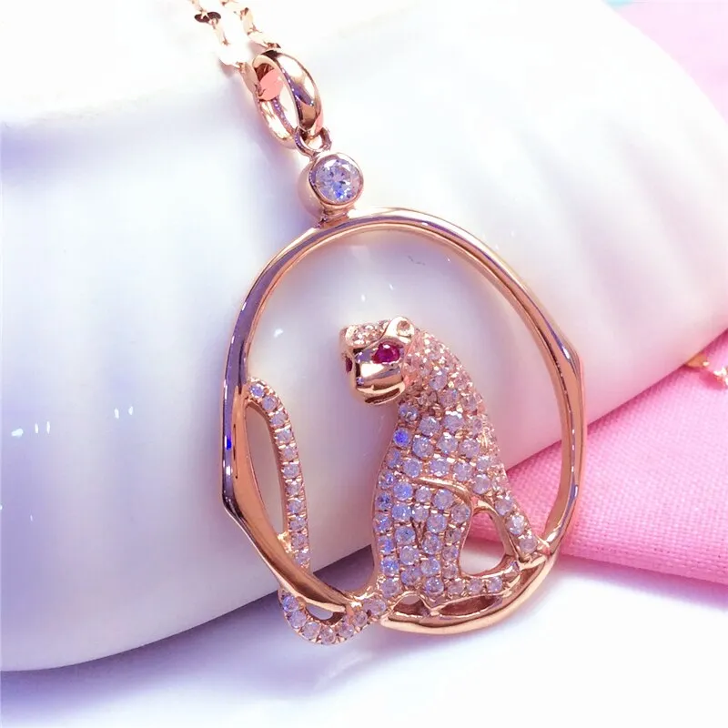 Classic 585 purple gold new in geometric inlaid crystal pendant