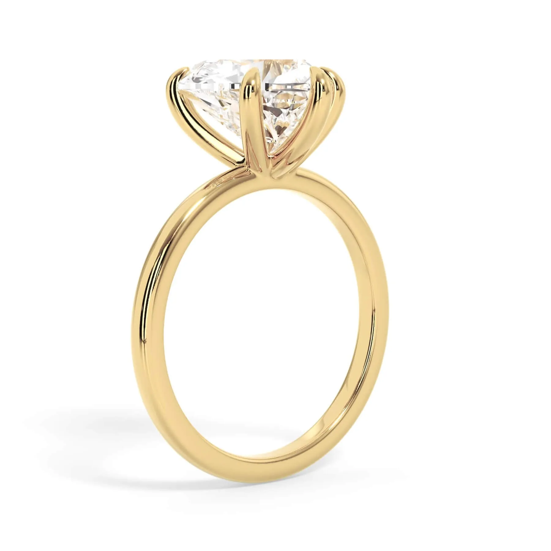 Classic Solitaire Engagement Ring Setting with 6 Prongs