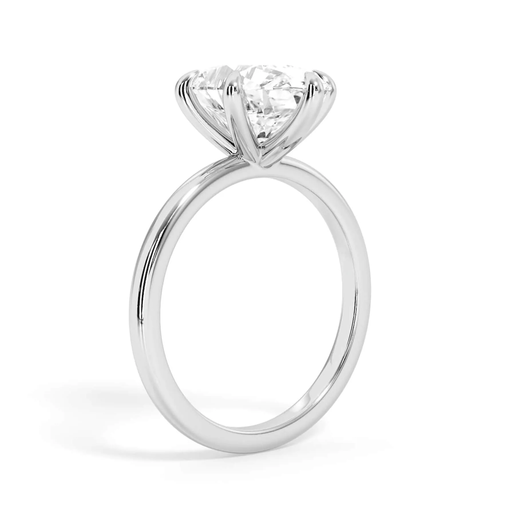 Classic Solitaire Engagement Ring Setting with 6 Prongs