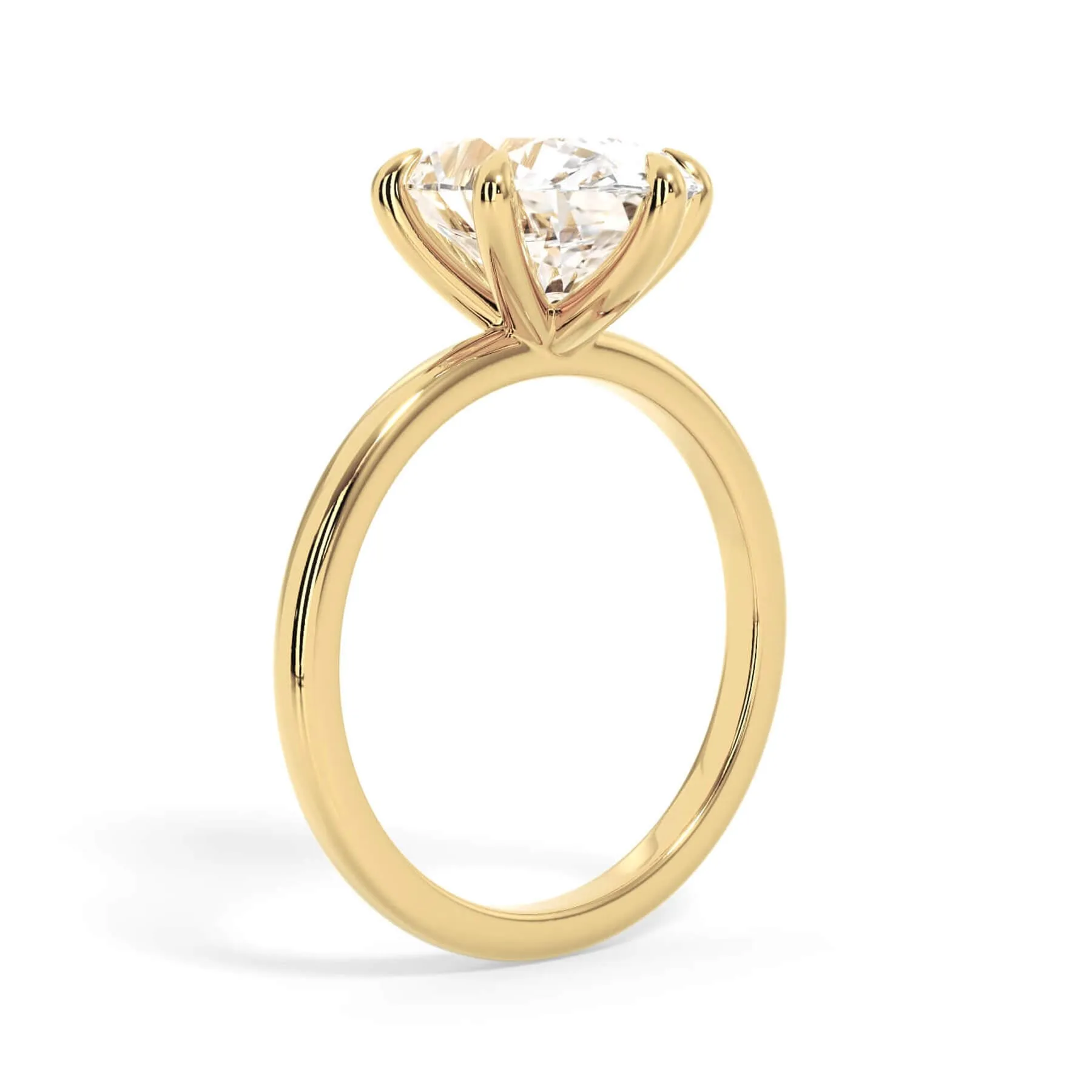 Classic Solitaire Engagement Ring Setting with 6 Prongs