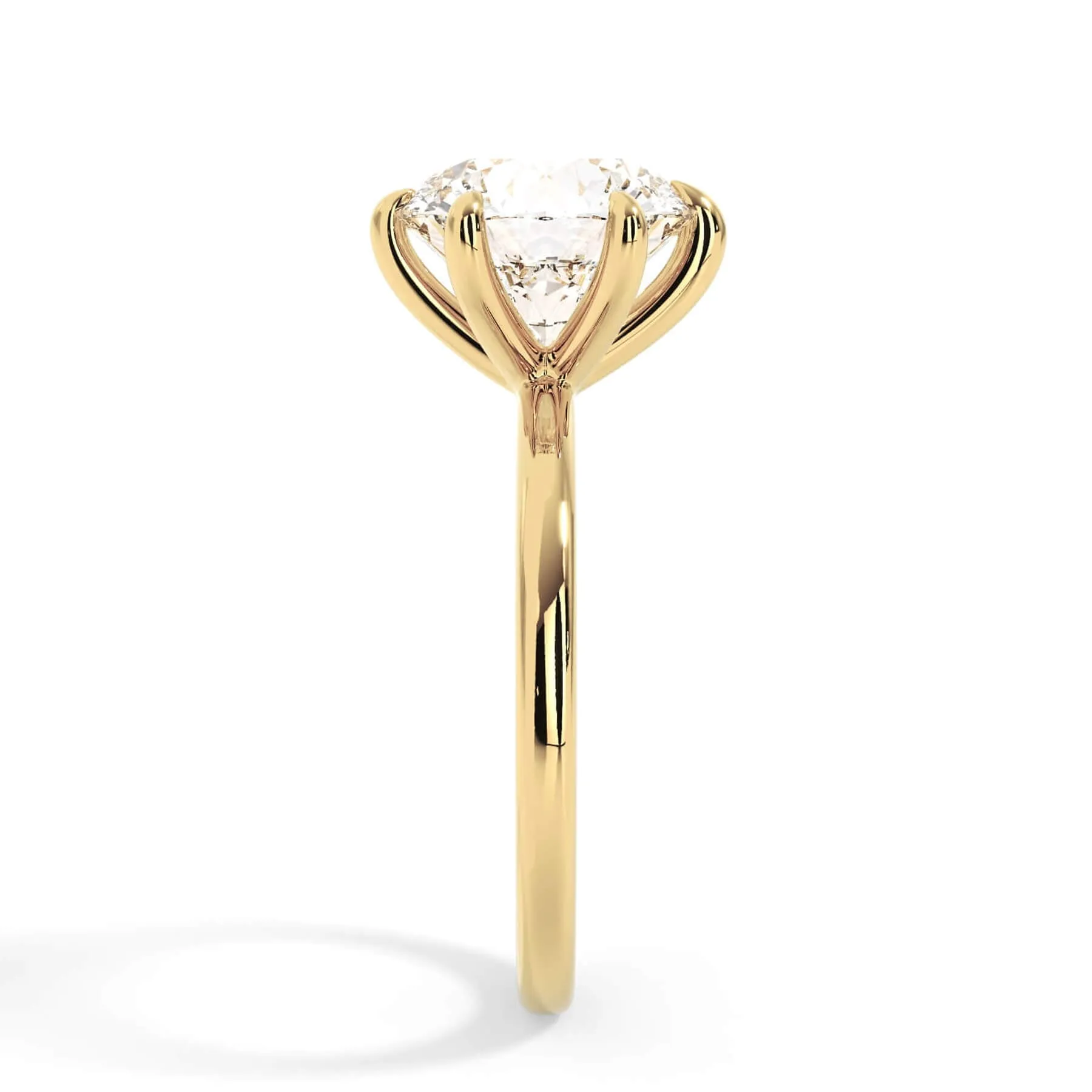 Classic Solitaire Engagement Ring Setting with 6 Prongs