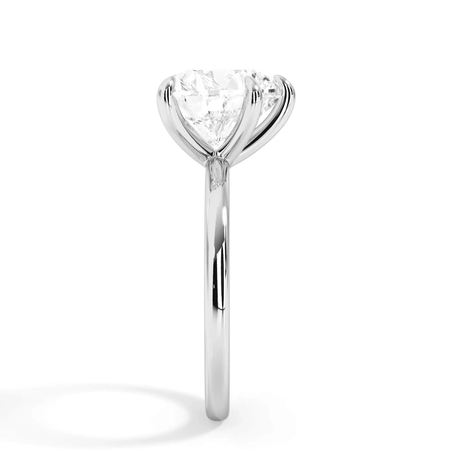 Classic Solitaire Engagement Ring Setting with 6 Prongs