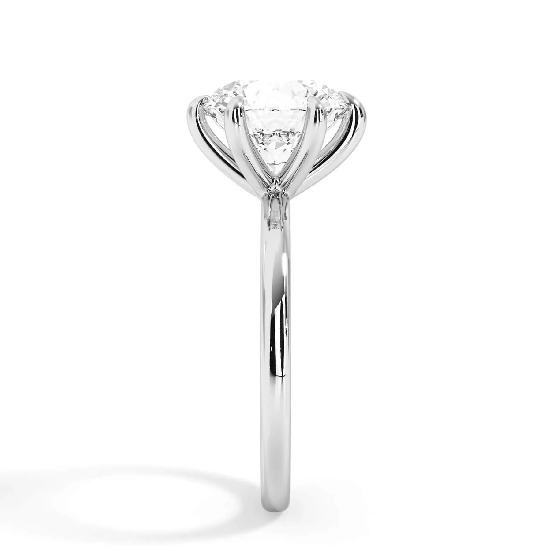 Classic Solitaire Engagement Ring Setting with 6 Prongs