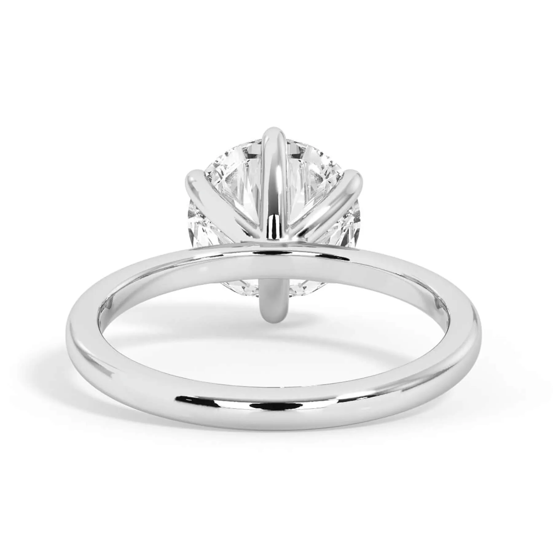 Classic Solitaire Engagement Ring Setting with 6 Prongs