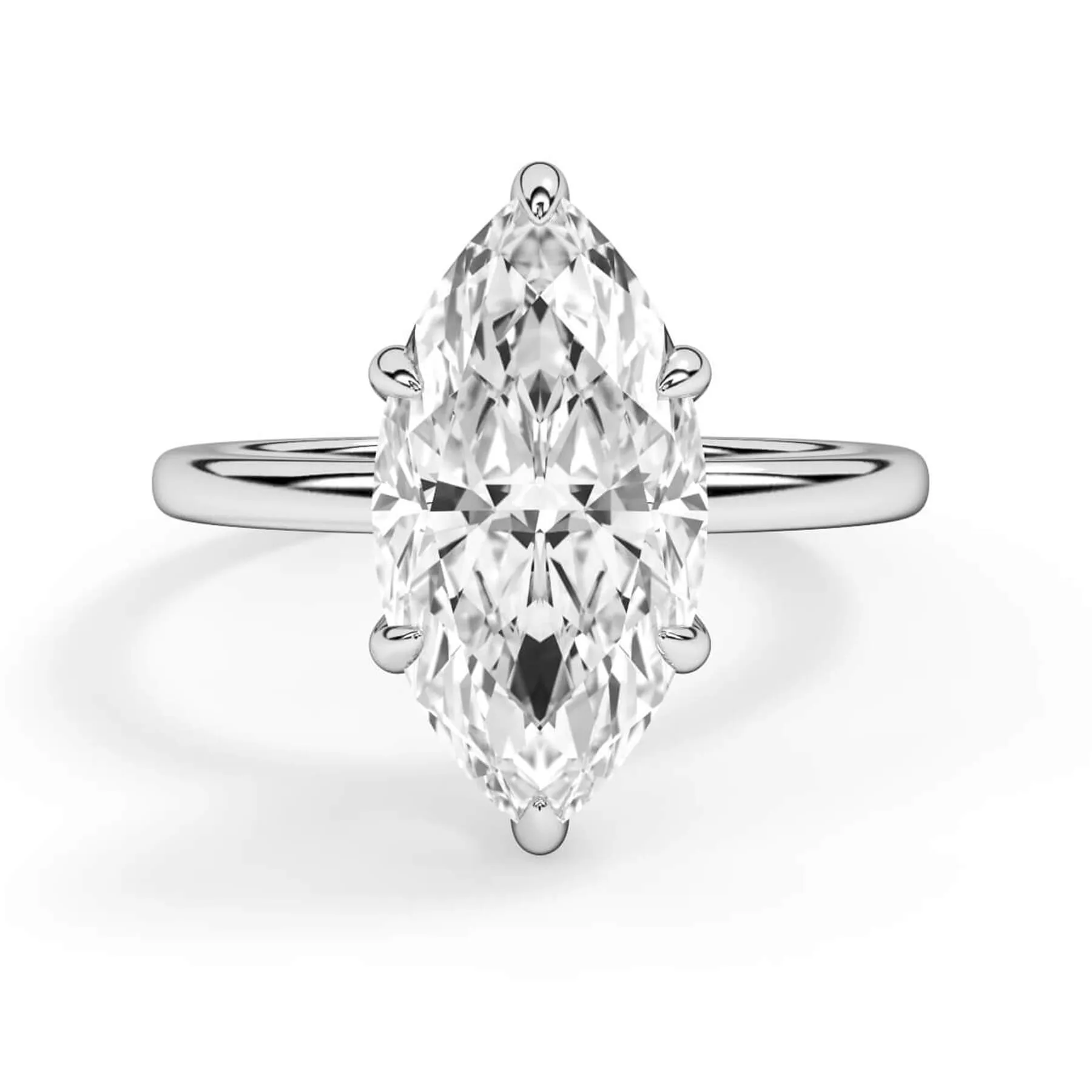 Classic Solitaire Engagement Ring Setting with 6 Prongs