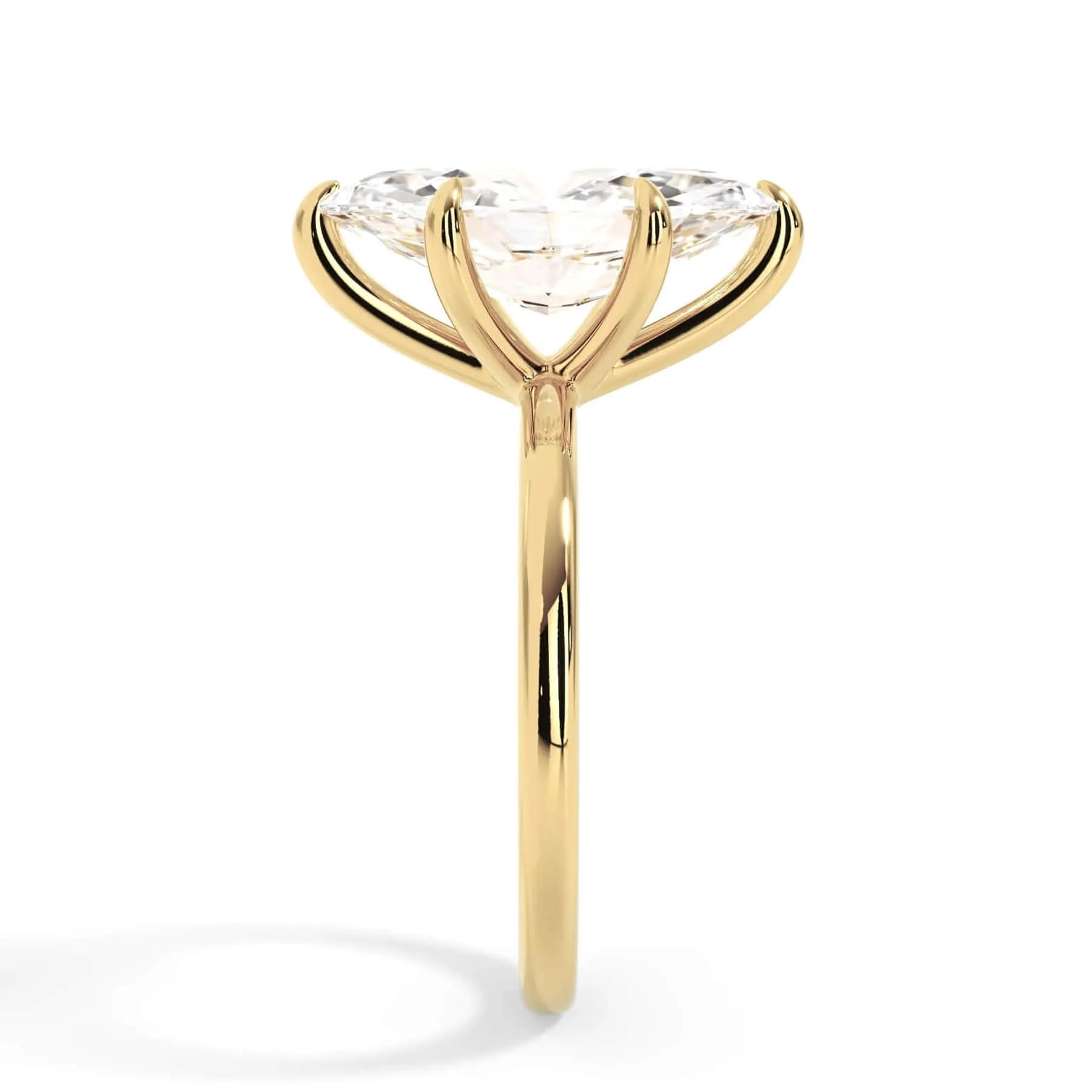 Classic Solitaire Engagement Ring Setting with 6 Prongs