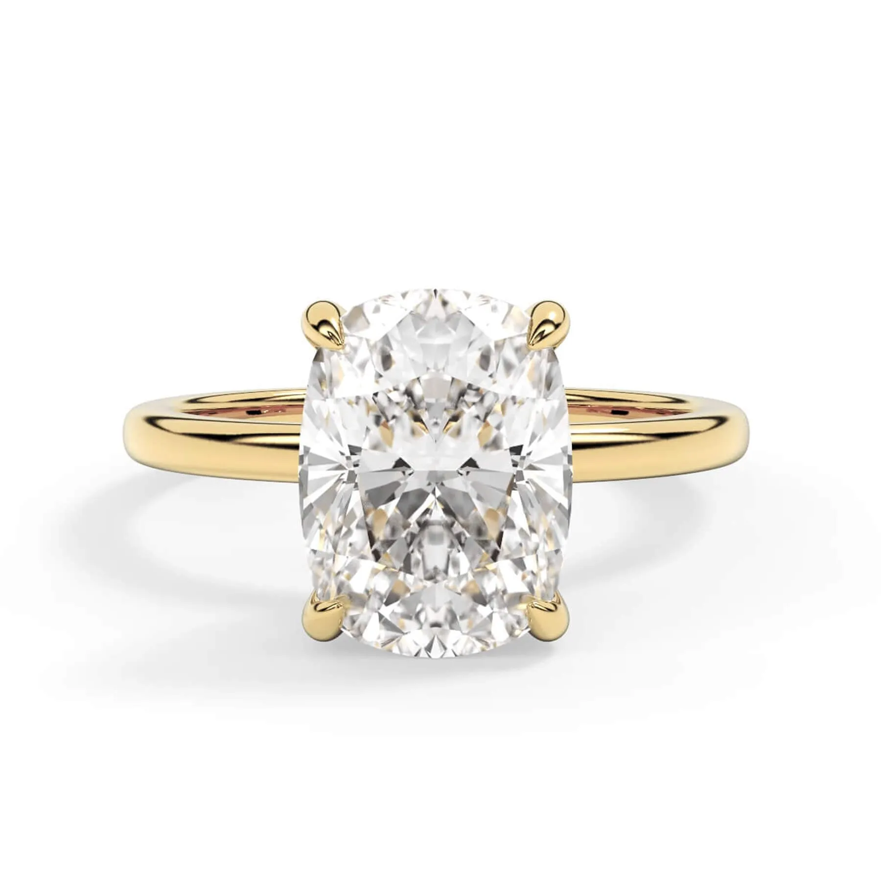 Classic Solitaire Engagement Ring Setting with 6 Prongs