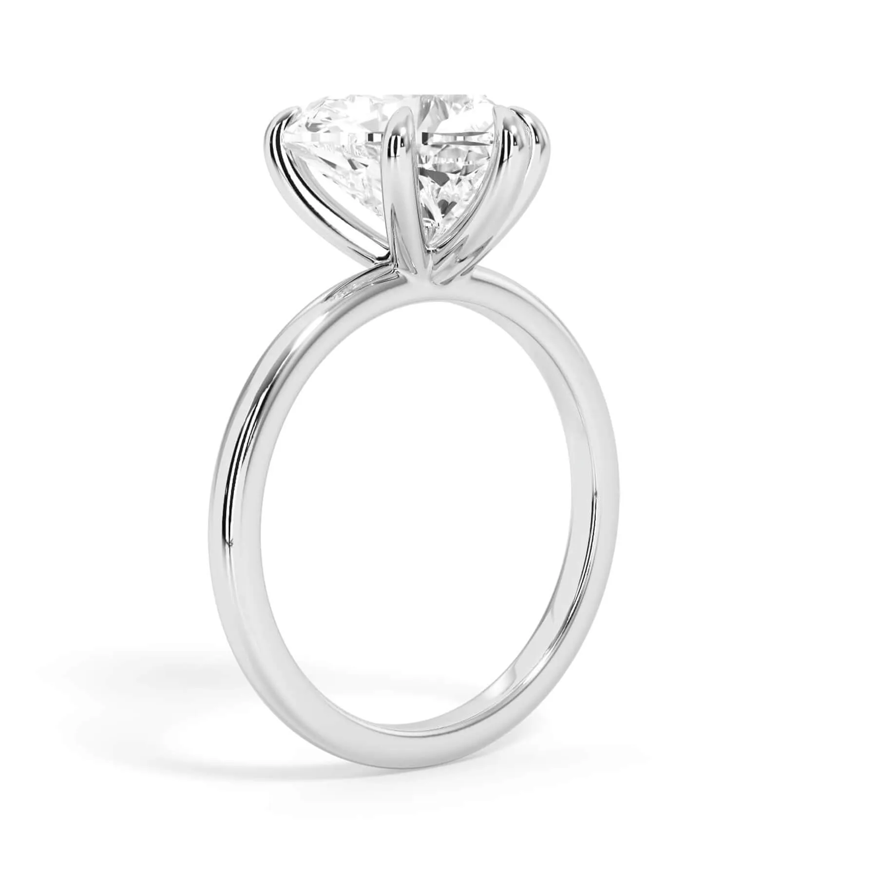Classic Solitaire Engagement Ring Setting with 6 Prongs