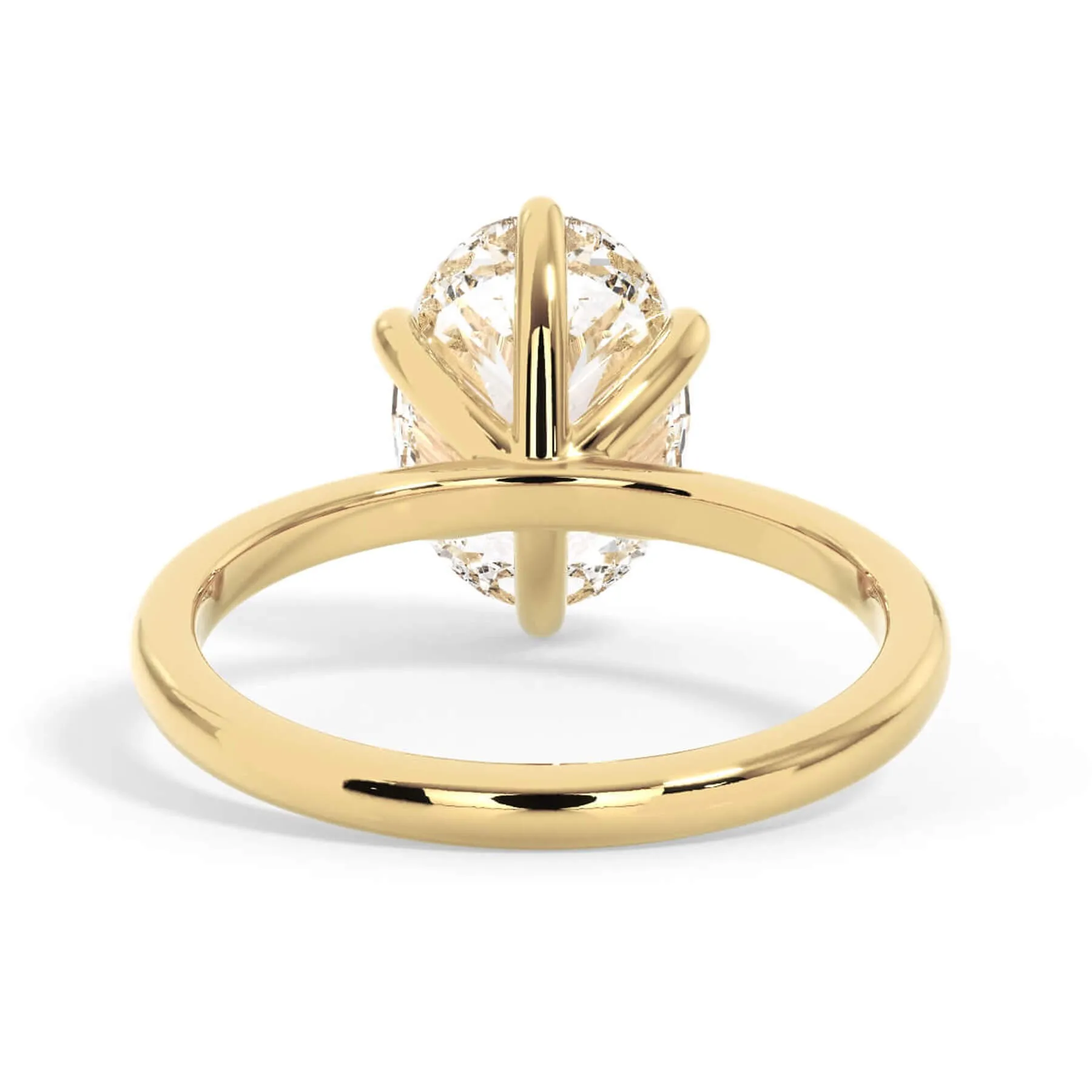 Classic Solitaire Engagement Ring Setting with 6 Prongs