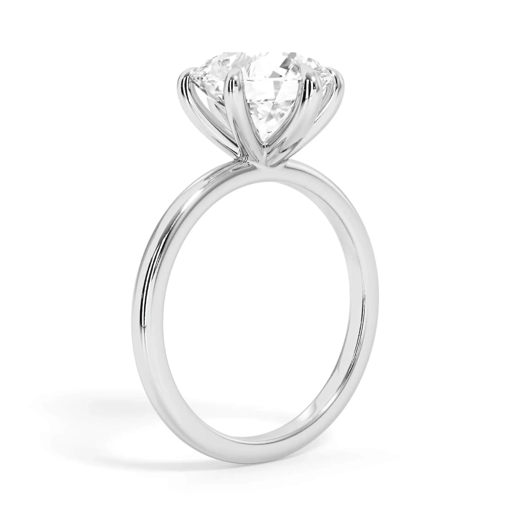 Classic Solitaire Engagement Ring Setting with 6 Prongs