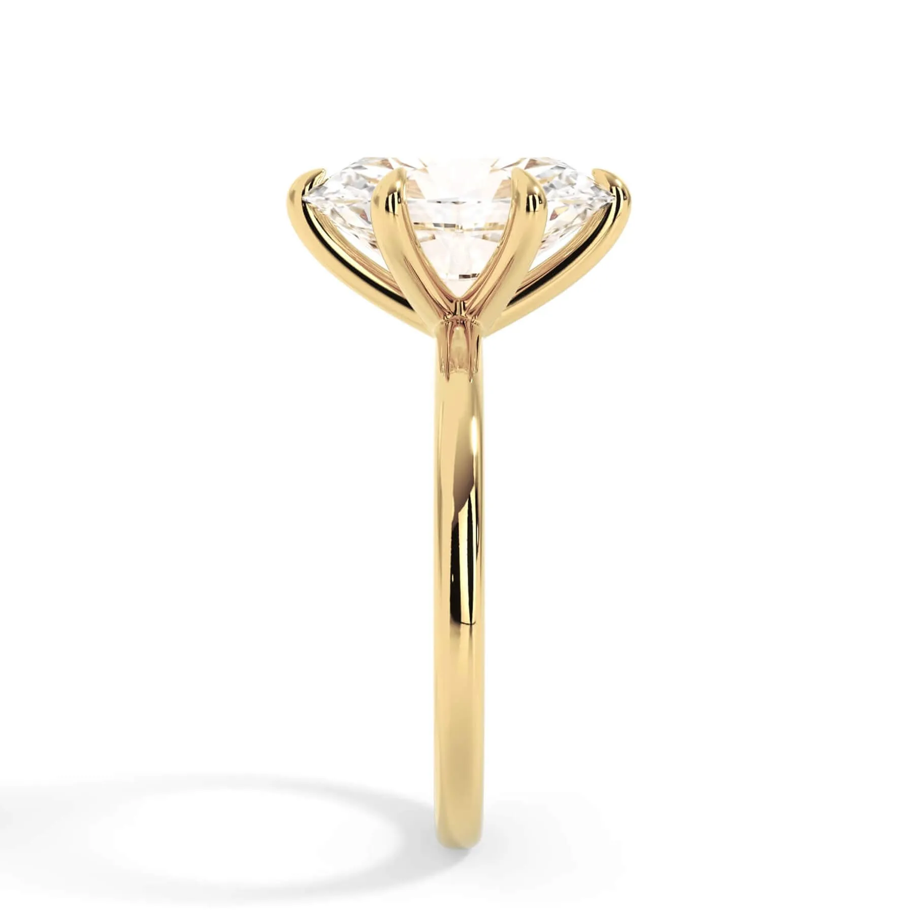 Classic Solitaire Engagement Ring Setting with 6 Prongs