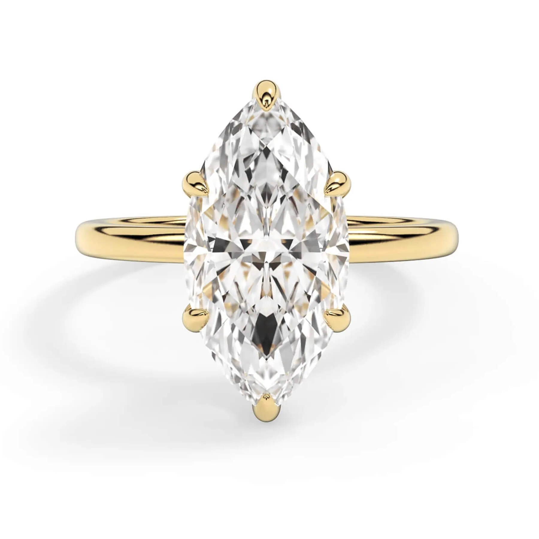Classic Solitaire Engagement Ring Setting with 6 Prongs