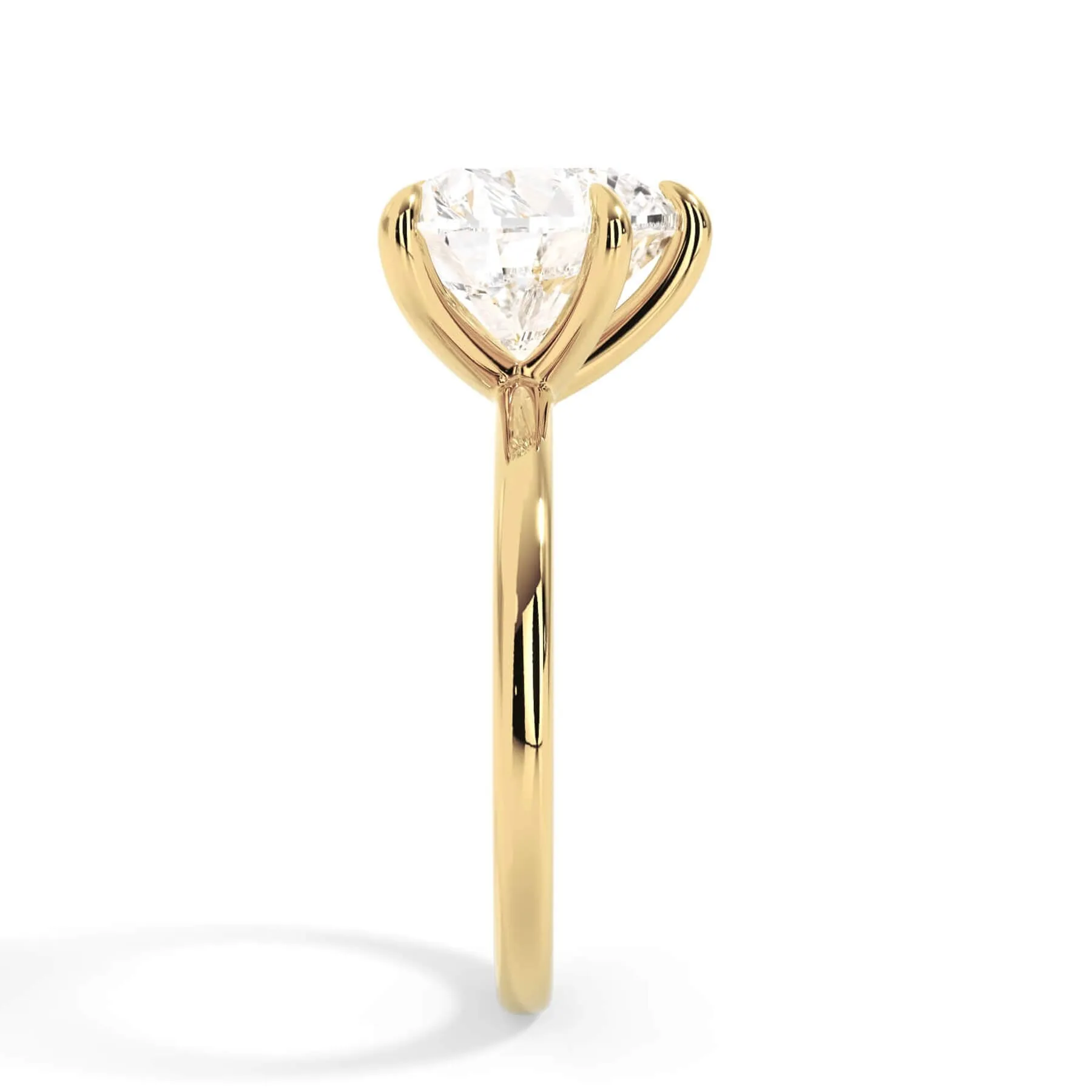 Classic Solitaire Engagement Ring Setting with 6 Prongs
