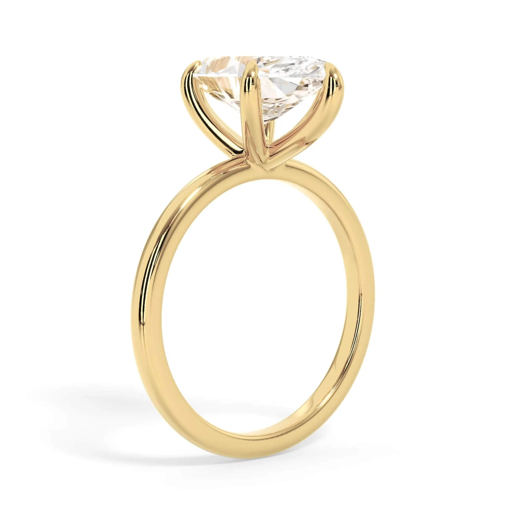 Classic Solitaire Engagement Ring Setting with 6 Prongs