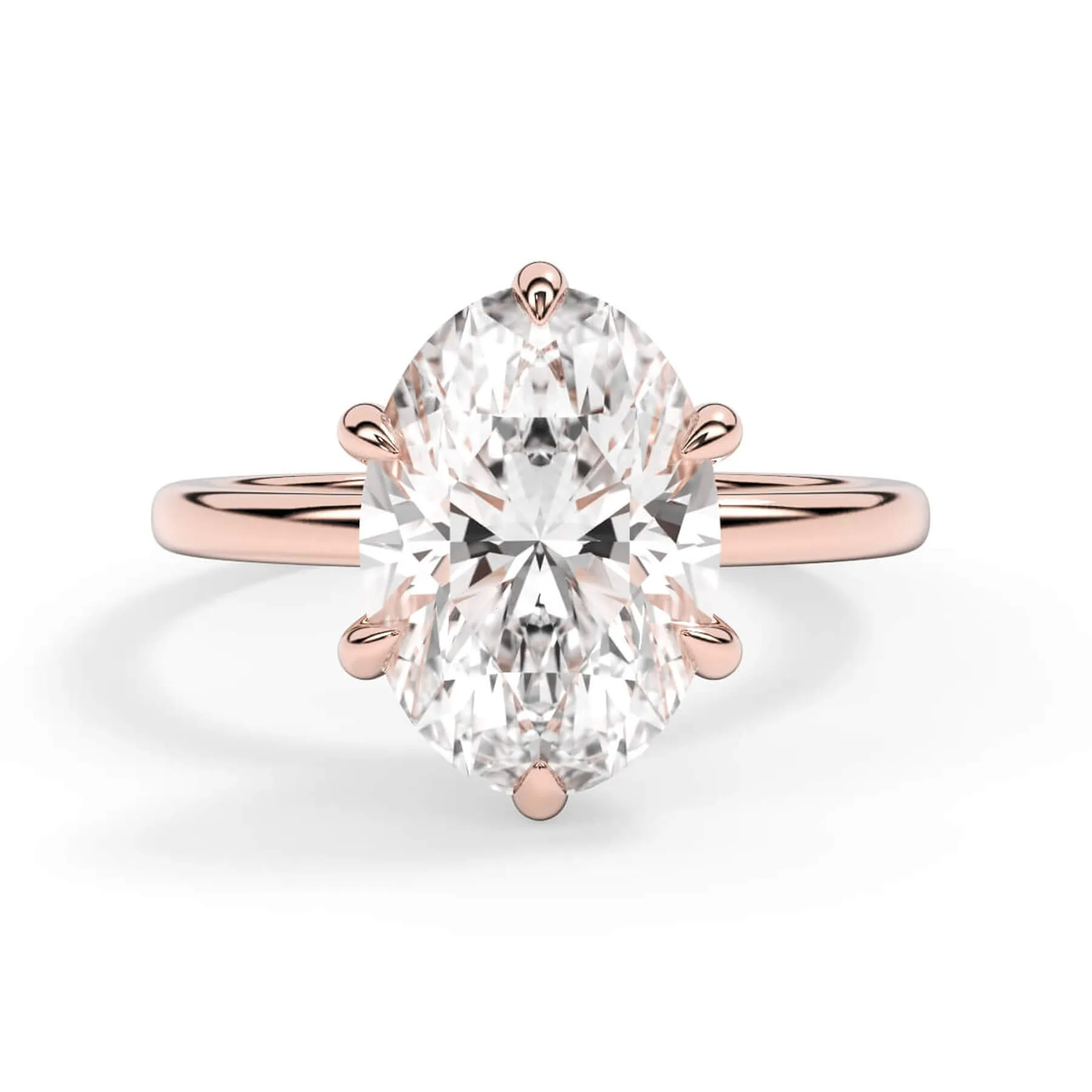 Classic Solitaire Engagement Ring Setting with 6 Prongs