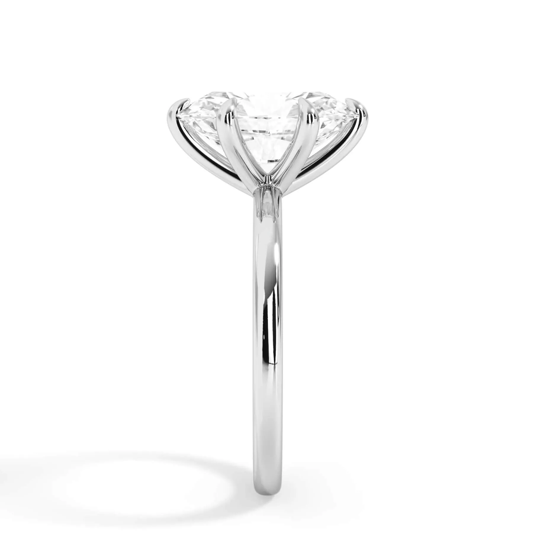 Classic Solitaire Engagement Ring Setting with 6 Prongs
