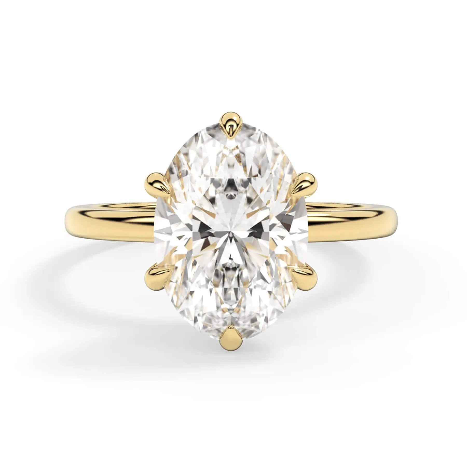 Classic Solitaire Engagement Ring Setting with 6 Prongs