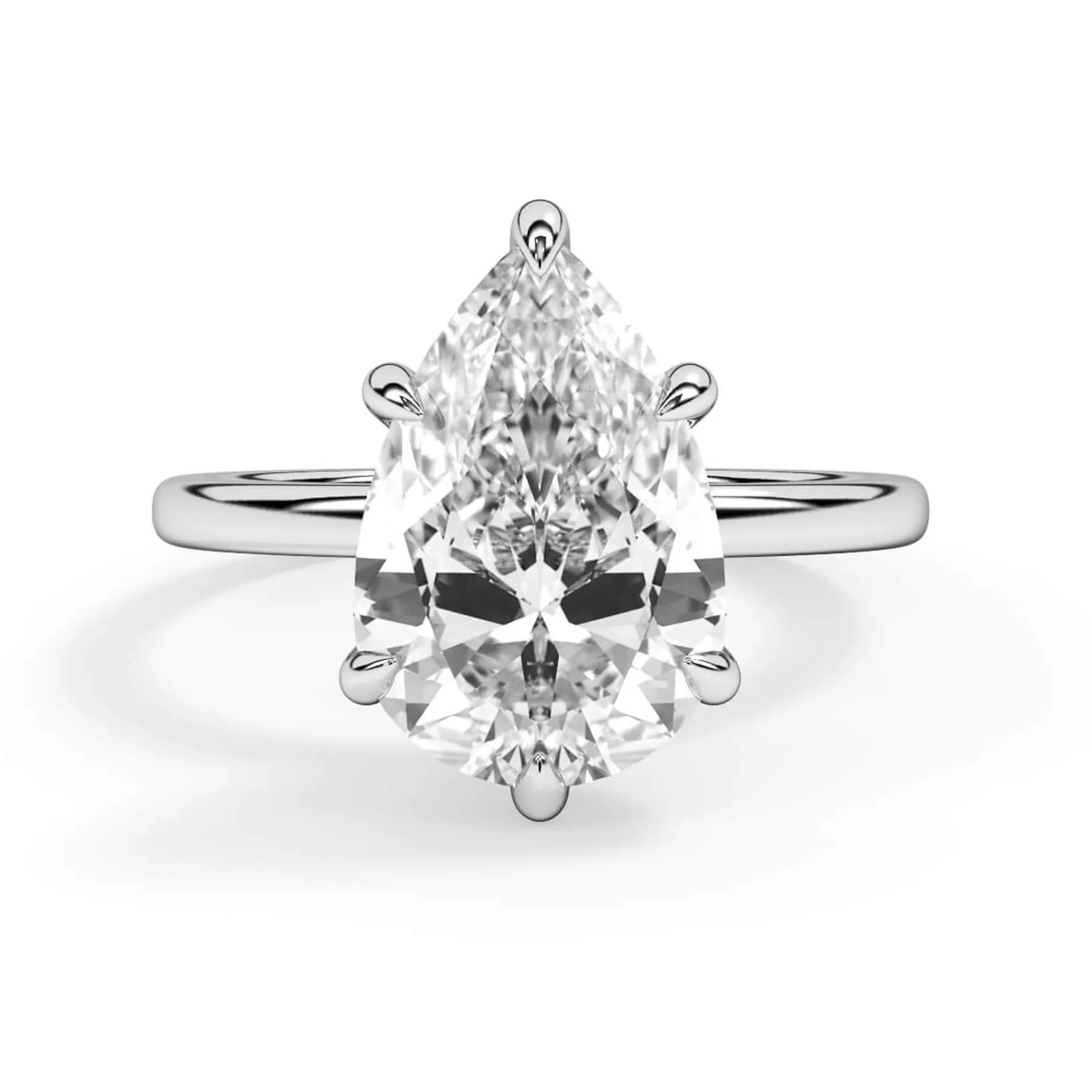 Classic Solitaire Engagement Ring Setting with 6 Prongs