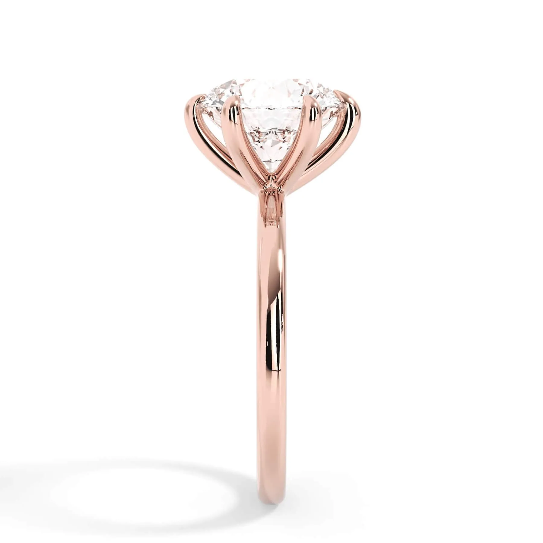 Classic Solitaire Engagement Ring Setting with 6 Prongs