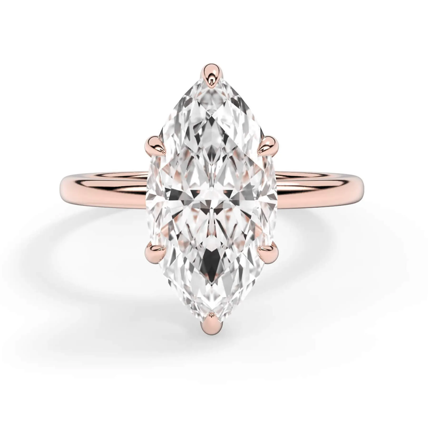Classic Solitaire Engagement Ring Setting with 6 Prongs