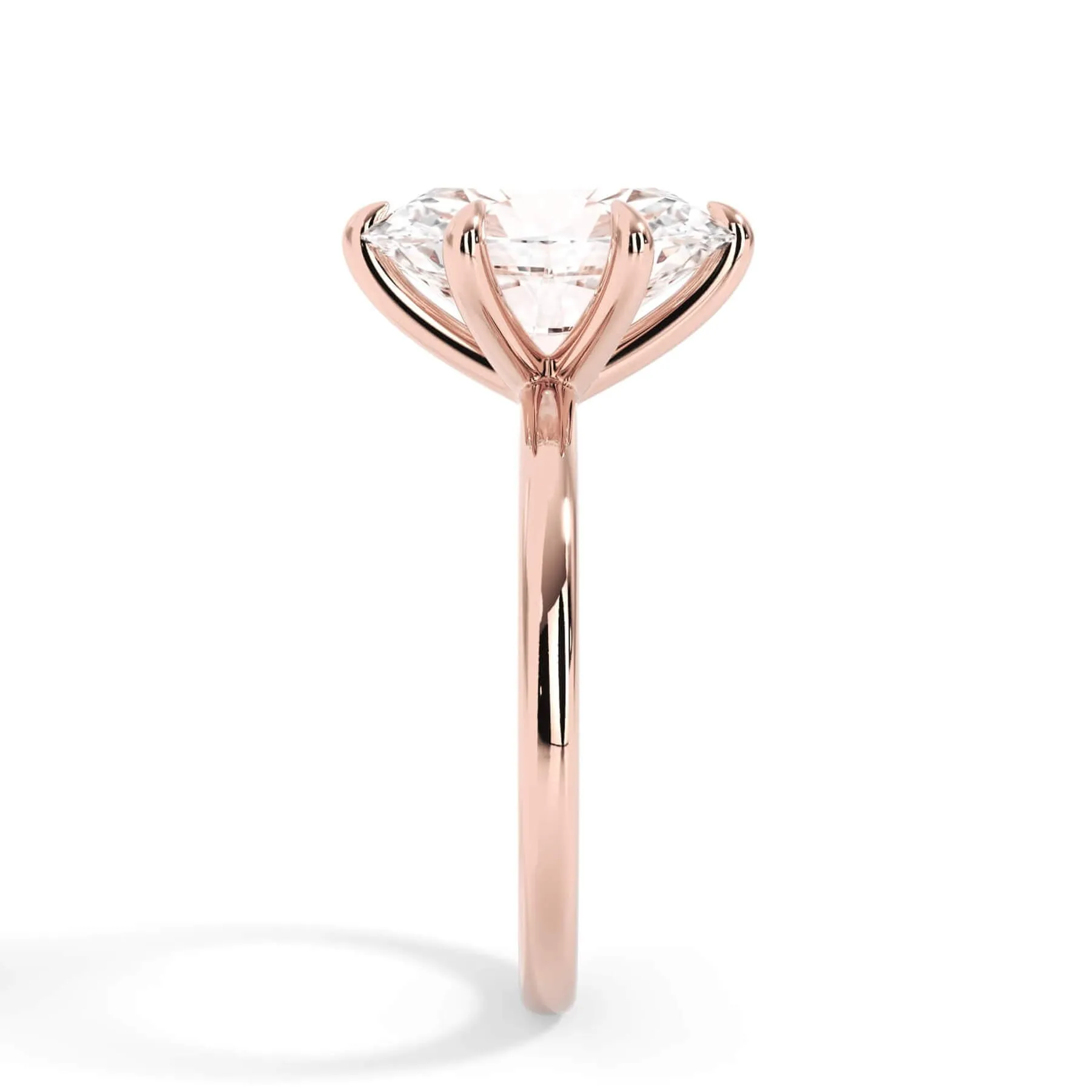 Classic Solitaire Engagement Ring Setting with 6 Prongs
