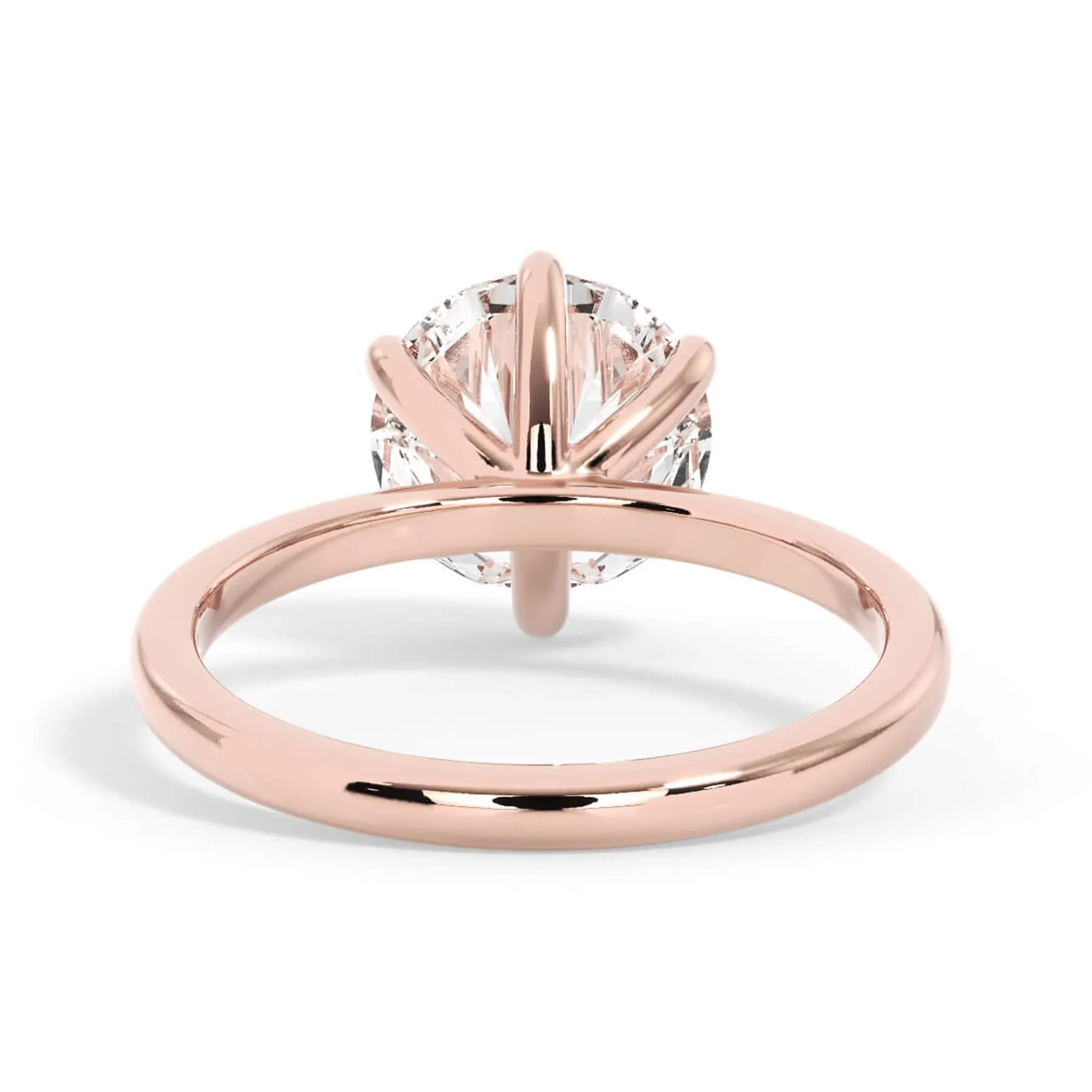 Classic Solitaire Engagement Ring Setting with 6 Prongs