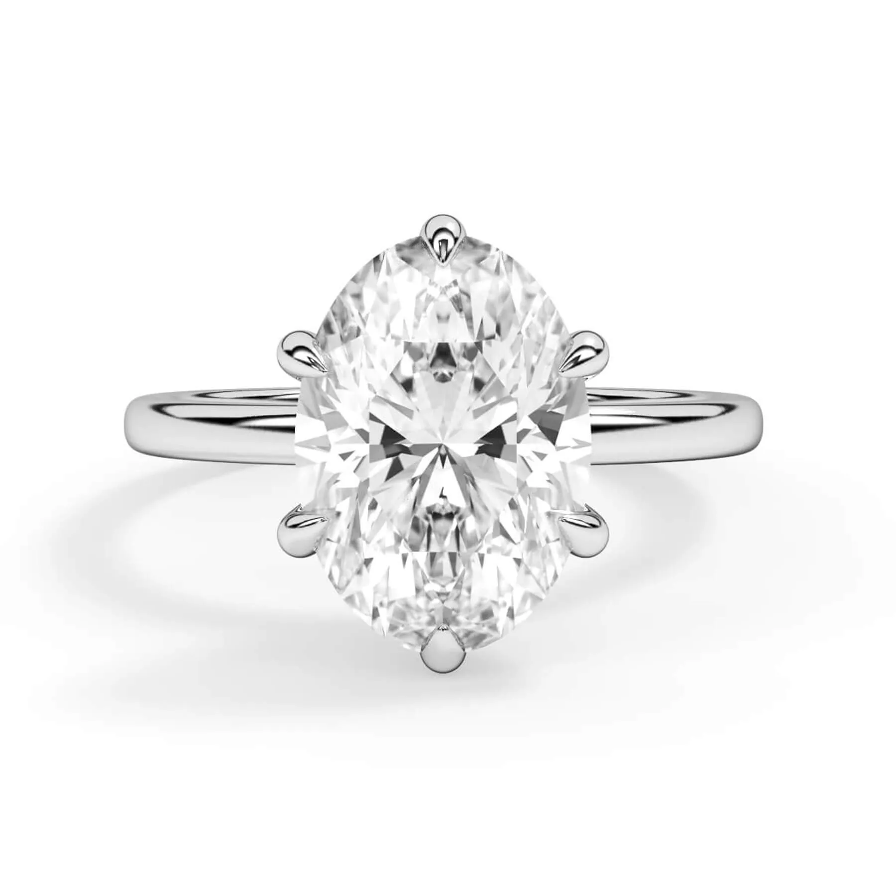 Classic Solitaire Engagement Ring Setting with 6 Prongs