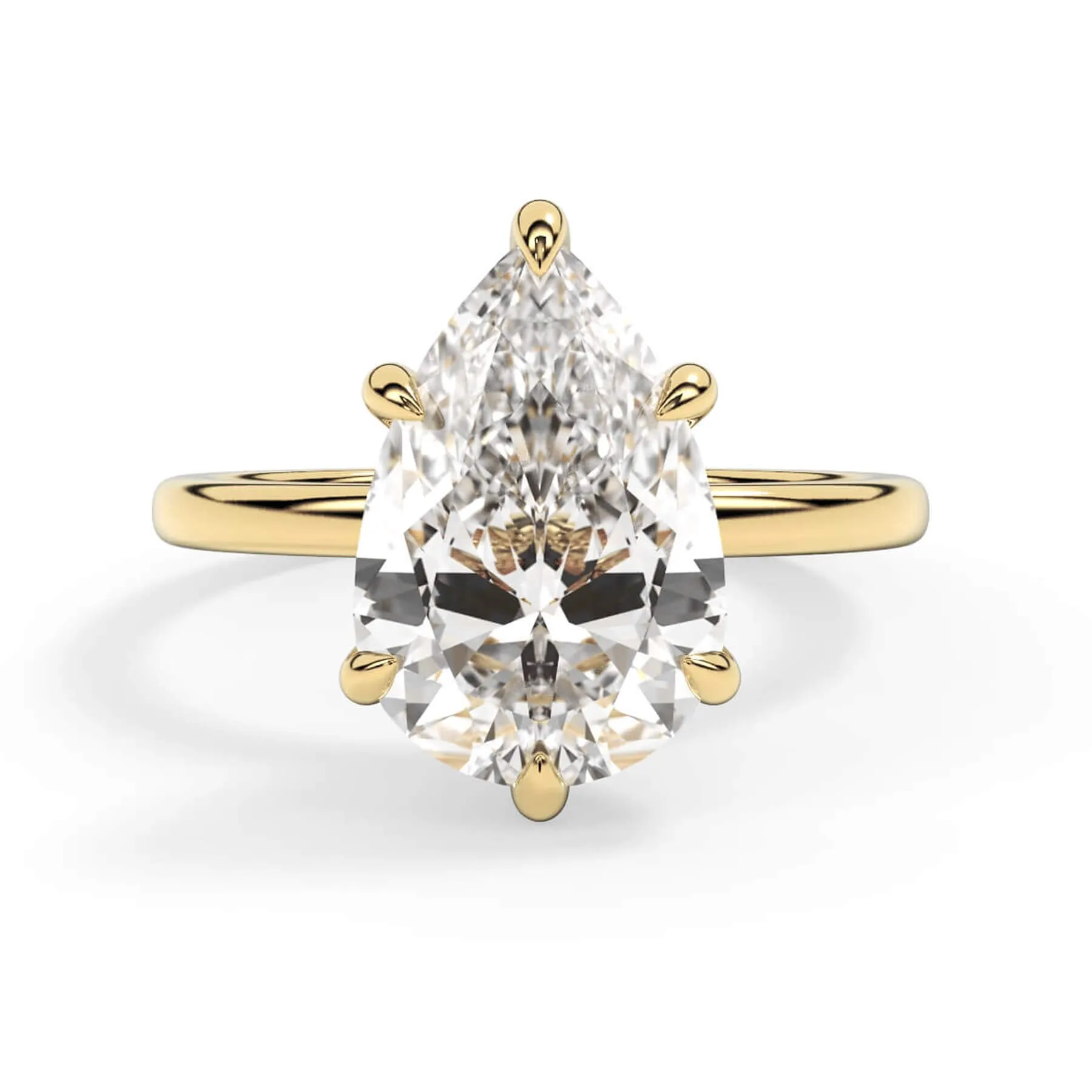 Classic Solitaire Engagement Ring Setting with 6 Prongs