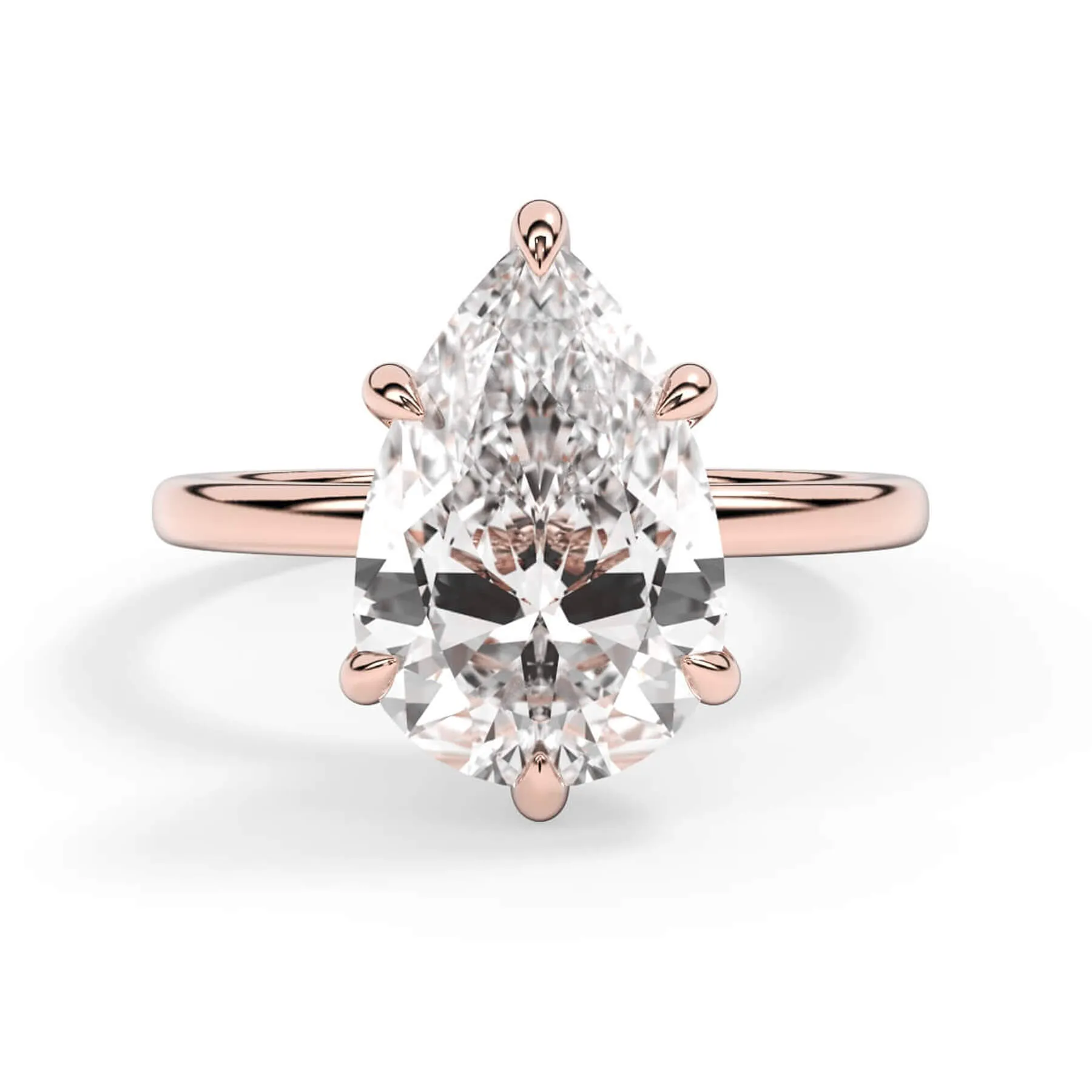 Classic Solitaire Engagement Ring Setting with 6 Prongs