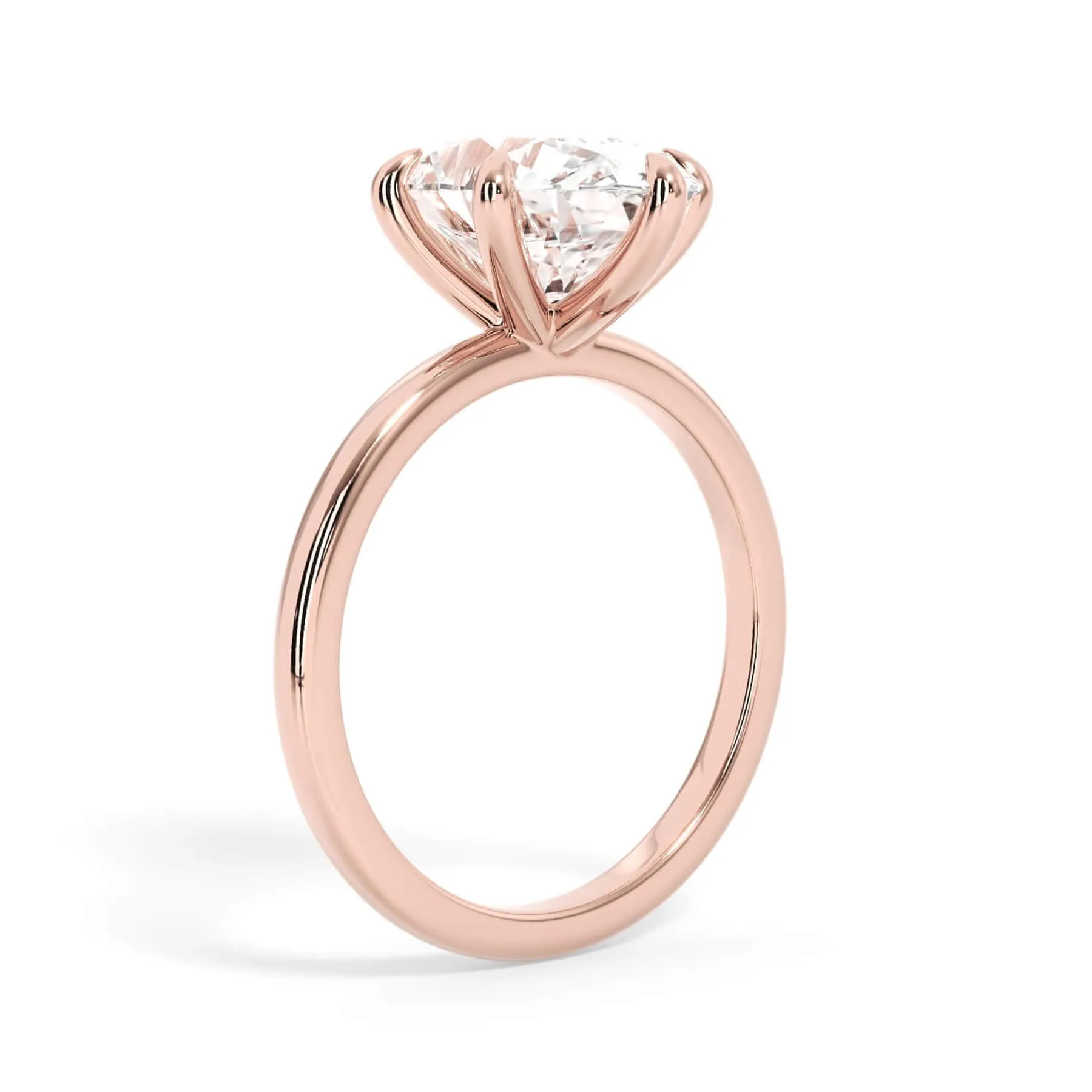 Classic Solitaire Engagement Ring Setting with 6 Prongs