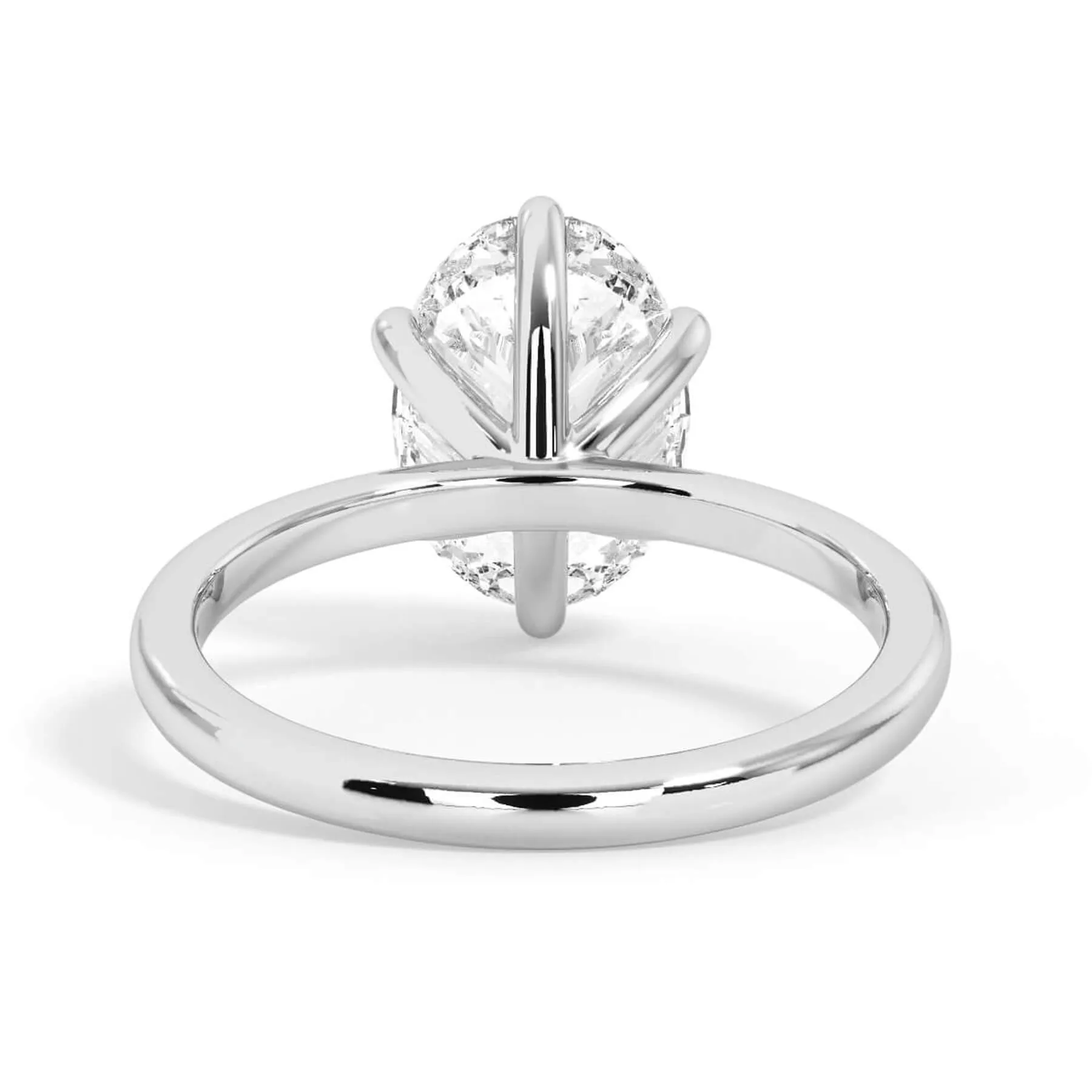 Classic Solitaire Engagement Ring Setting with 6 Prongs
