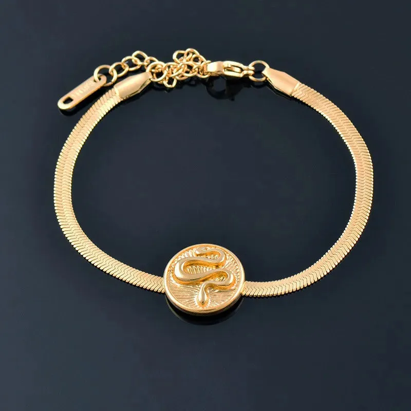 Classic Stainless Steel Necklace For Women Circle Snake Female necklace