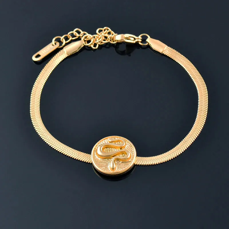 Classic Stainless Steel Necklace For Women Circle Snake Female necklace