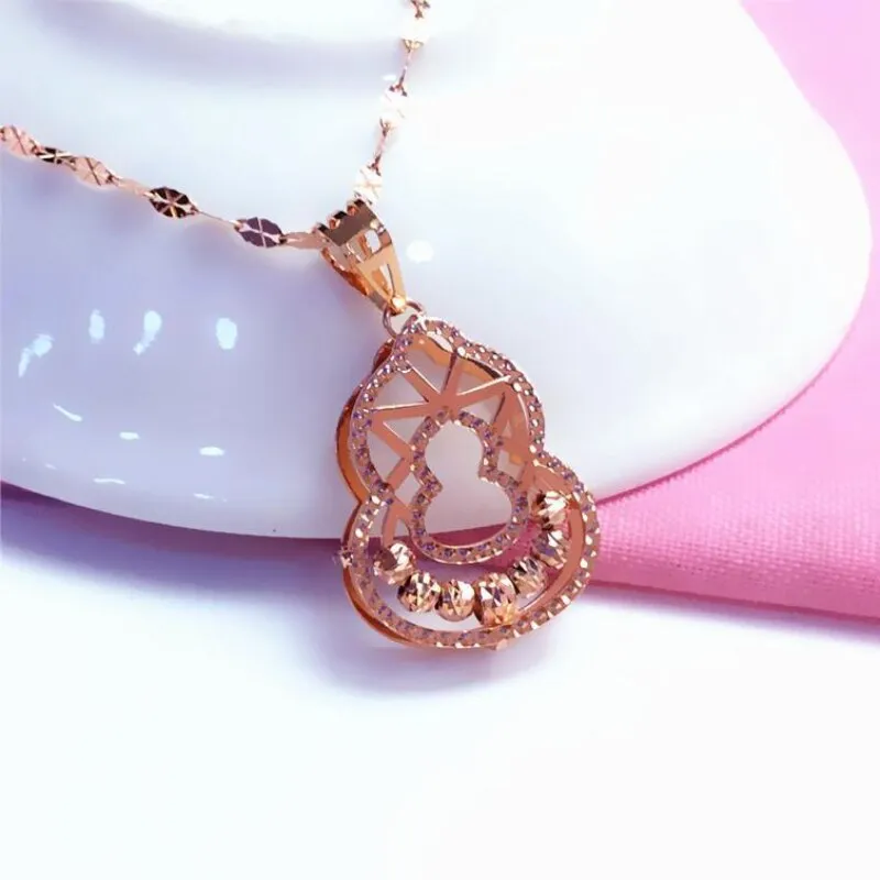 Creative new 585 Purple Gold New Shiny Gourd Necklace Pendant