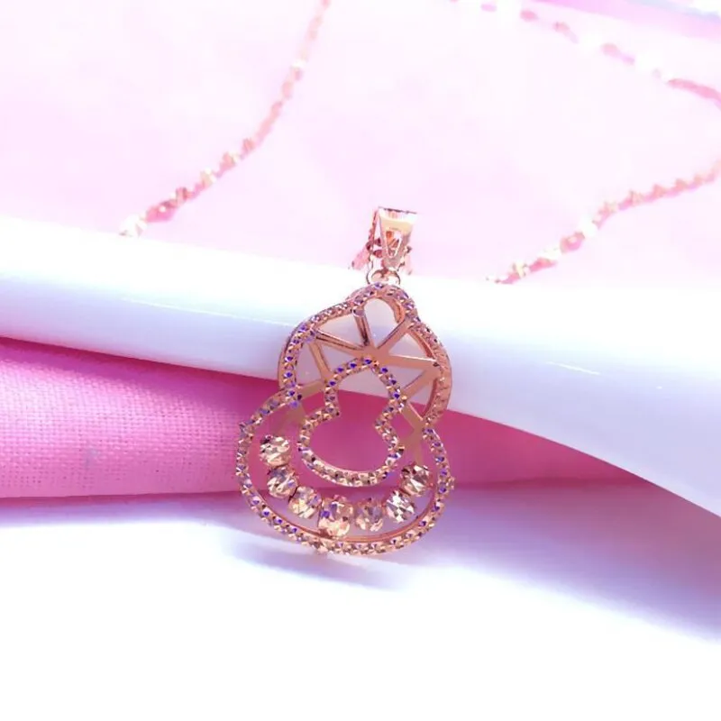 Creative new 585 Purple Gold New Shiny Gourd Necklace Pendant