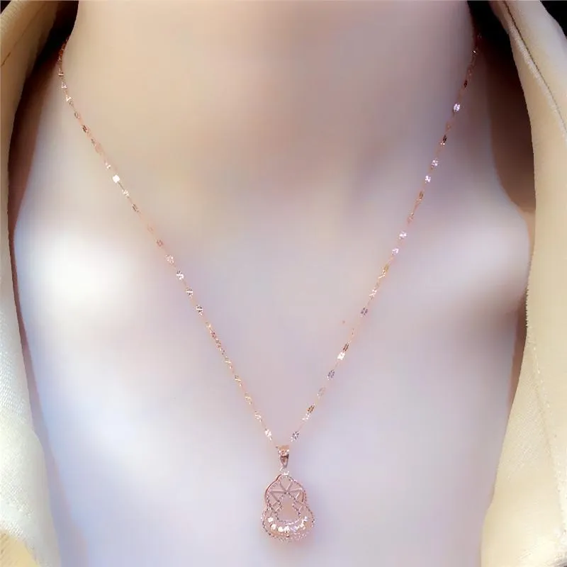 Creative new 585 Purple Gold New Shiny Gourd Necklace Pendant