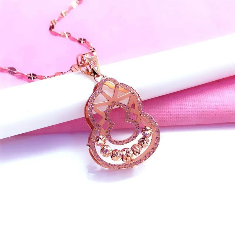 Creative new 585 Purple Gold New Shiny Gourd Necklace Pendant