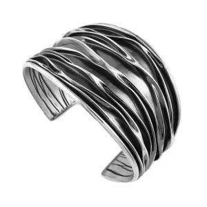 Crushed Sterling Silver Bracelet Cuff