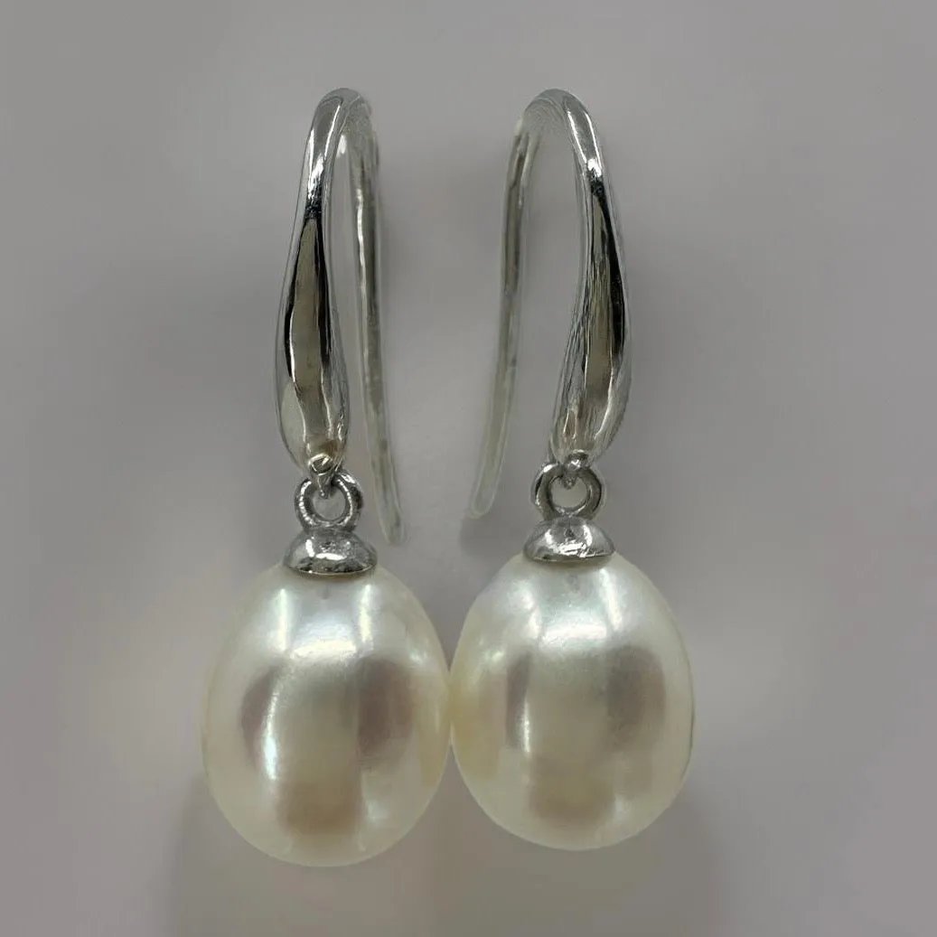 Cultured Freshwater Pearl Earrings 9ct White Gold