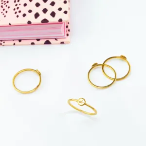 Custom Dainty Initial Ring, Minimalist Round Ring