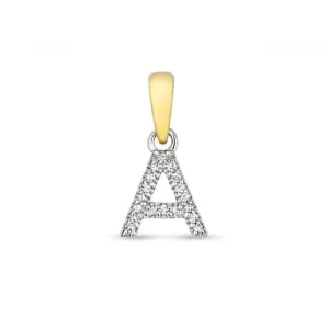 Diamond Jewellery 9ct Gold Diamond Initial A Pendant PD181/A