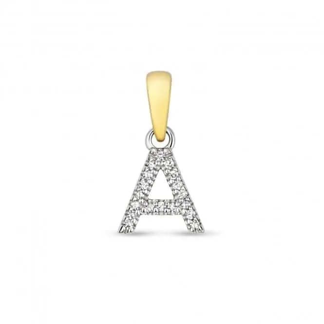 Diamond Jewellery 9ct Gold Diamond Initial A Pendant PD181/A