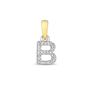 Diamond Jewellery 9ct Gold Diamond Initial B Pendant PD181/B