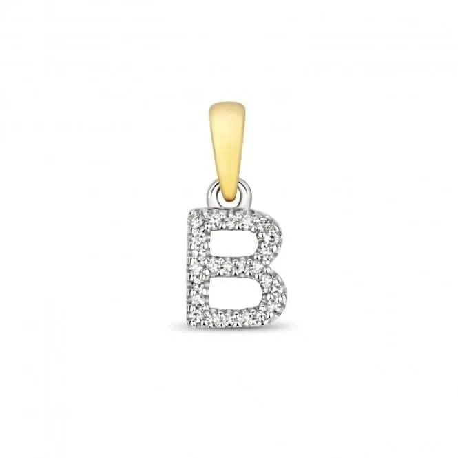 Diamond Jewellery 9ct Gold Diamond Initial B Pendant PD181/B